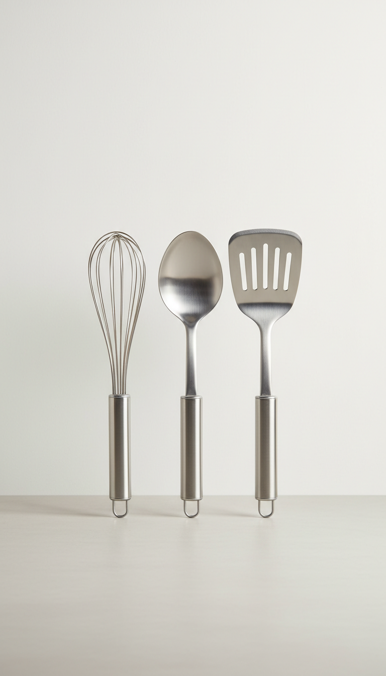 Stainless steel kitchen utensils trio
