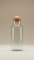 Glass water carafe with oak stopper